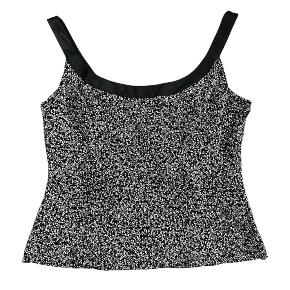 Alex Evenings Black and Silver Tank Top Camisole Shimmering